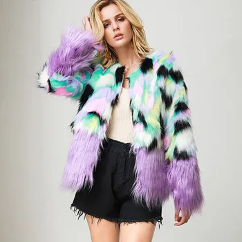 Ellacey Contrast Color Faux Fur Coat Women Dyeing Splicing Plush Fur Coat Patchwork Furry Faux Fox Fur Winter Coat Outwear
Ellacey Contrast Color Faux Fur Coat Women Dyeing Splicing Plush Fur Coat Patchwork Furry Faux Fox Fur Winter Coat Outwear