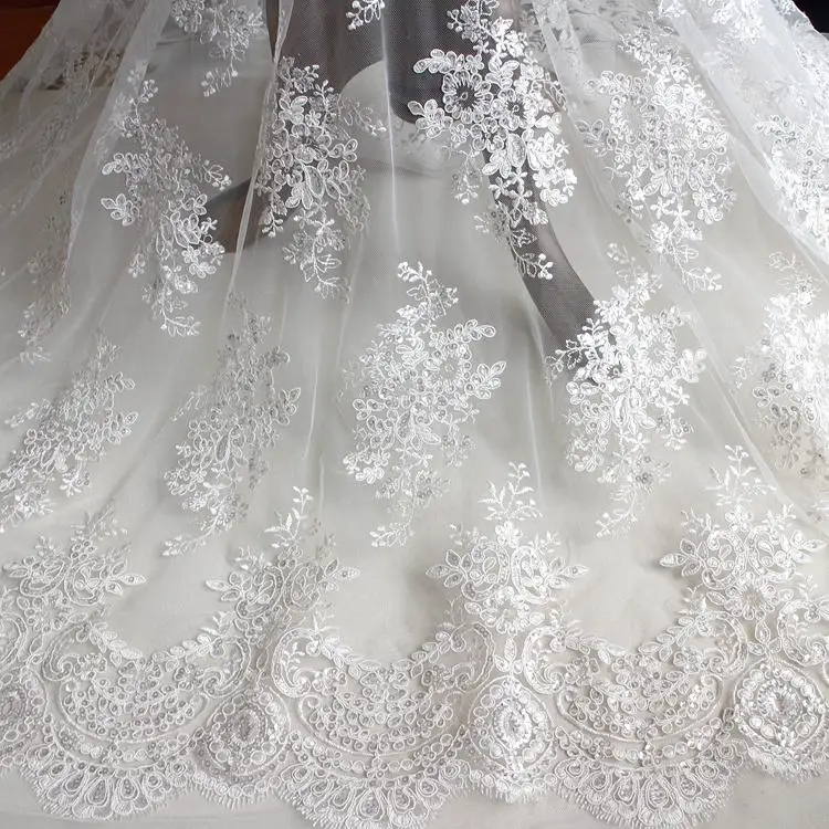 1Yard High Quality White Eyelash Sequins Embroidery Lace Fabric for Lace Accessories Wedding Dress Clothes 130cm Wide
1Yard High Quality White Eyelash Sequins Embroidery Lace Fabric for Lace Accessories Wedding Dress Clothes 130cm Wide