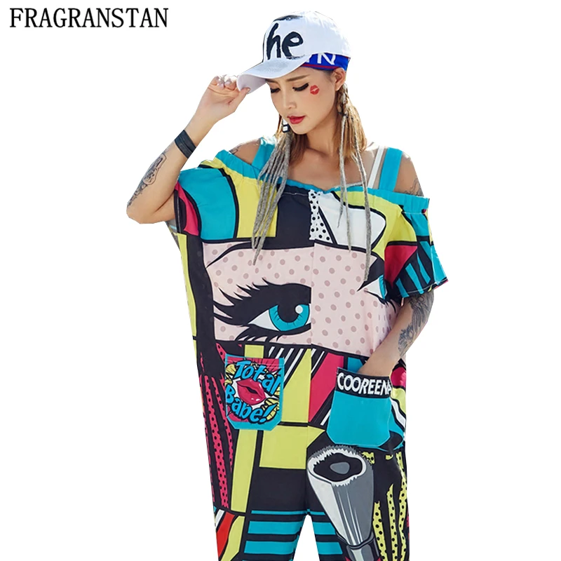 Spring Summer Street Style Rompers Womens Jumpsuit Cartoon Print Casual Loose Plus Size Strapless Bare Shoulder Jumpsuits LY371
Spring Summer Street Style Rompers Womens Jumpsuit Cartoon Print Casual Loose Plus Size Strapless Bare Shoulder Jumpsuits LY371