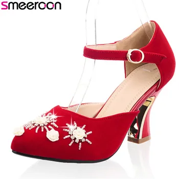 Smeeroon 2018 new arrival pumps women shoes pointed toe summer shoes simple buckle elegant red crysta party wedding shoes
Smeeroon 2018 new arrival pumps women shoes pointed toe summer shoes simple buckle elegant red crysta party wedding shoes