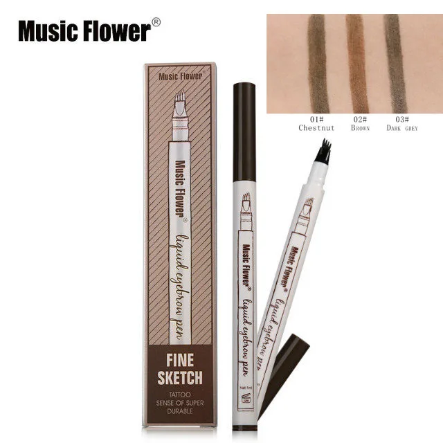 Hot sale !! Music Flower Liquid Eyebrow Pen Fine Sketch 4 Head Waterproof Fork tip Eyebrow Tattoo Pen Eyebrow Enhancer X-lash
Hot sale !! Music Flower Liquid Eyebrow Pen Fine Sketch 4 Head Waterproof Fork tip Eyebrow Tattoo Pen Eyebrow Enhancer X-lash
