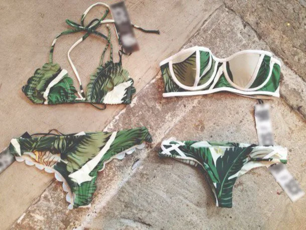 summer sexy beach women bikini2015 New Arrival Print Low Waist Natural Color Bikinis Set |