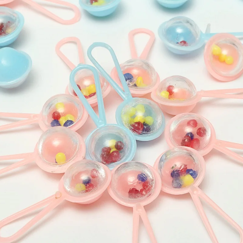 12 Pcs/lot Baby Shower Favors Gift Mini Small Rattles Ring Bell Candy Color Clear Pink Blue Girl Boy Party Toys
12 Pcs/lot Baby Shower Favors Gift Mini Small Rattles Ring Bell Candy Color Clear Pink Blue Girl Boy Party Toys