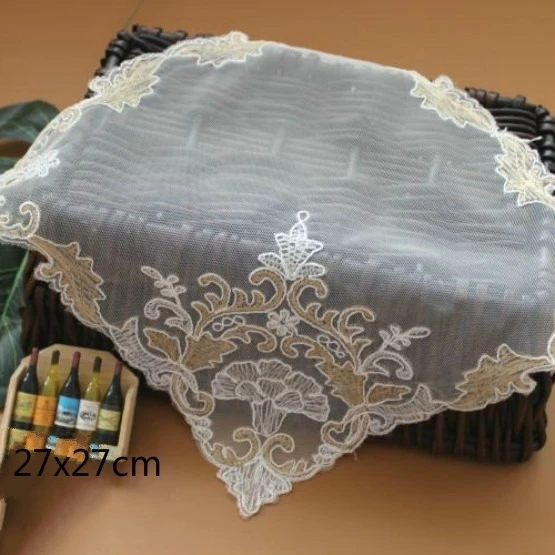 Square 27cm Korean Fine Embroidered Tulle Fabric Placemat Restaurant Party KTV Decorative Table Mat Coffee Cup Pad Dust Cloth
Square 27cm Korean Fine Embroidered Tulle Fabric Placemat Restaurant Party KTV Decorative Table Mat Coffee Cup Pad Dust Cloth