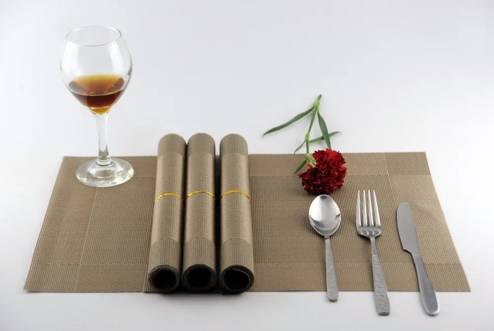 4pcs/lot weave Placemat new pvc dining table mat disc bowl pad coasters waterproof table cloth pad slip-resistant pad JI 0817
4pcs/lot weave Placemat new pvc dining table mat disc bowl pad coasters waterproof table cloth pad slip-resistant pad JI 0817