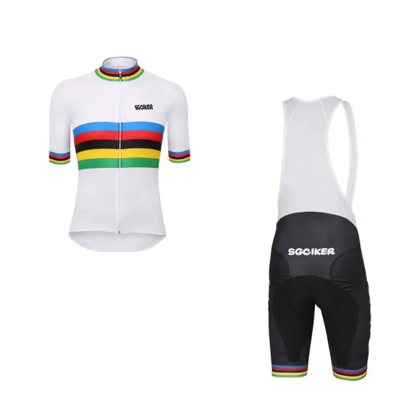 

SGCIKER world champion leader rainbow honer cycling jerseys power-band bike cloth MTB Ropa Ciclismo Bicycle maillot GEL pad