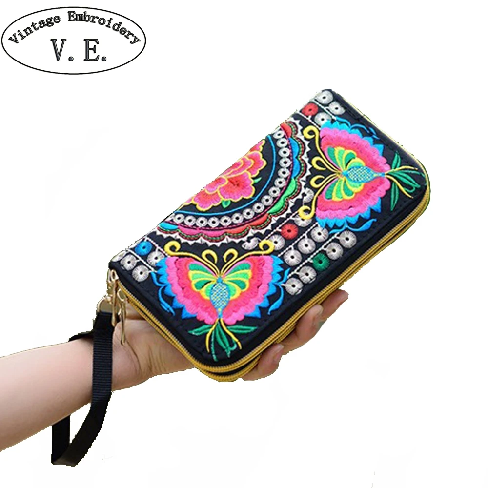 Vintage Embroidery Women Wallets Double Zipper Long Purse Ladies Ethnic Phone Coins Small Totes Floral Embroidered Day Clutch
Vintage Embroidery Women Wallets Double Zipper Long Purse Ladies Ethnic Phone Coins Small Totes Floral Embroidered Day Clutch
