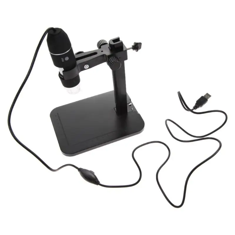 Microscope - Professional USB Digital Microscope 1000X 8 LED 2MP Electronic Microscope Endoscope Zoom Camera Magnifier+ Lift Stand