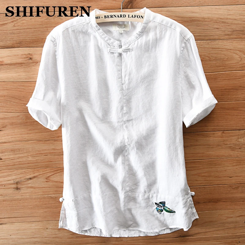 SHIFUREN New Summer Men Causal Shirts Breathable 100% Linen Shirts Short Sleeve Chinese Style Mandarin Collar Big Size M-XXXL
SHIFUREN New Summer Men Causal Shirts Breathable 100% Linen Shirts Short Sleeve Chinese Style Mandarin Collar Big Size M-XXXL
