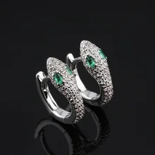 Moda Simples Brincos de Cobra Cor de Ouro Zircão brincos para as mulheres menina brincos Pequenos para o estilo Do Punk Verão ZK40(China)