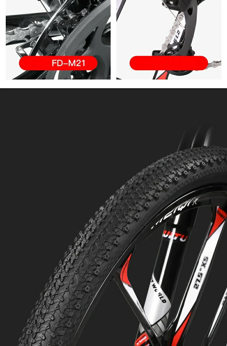 Flash Deal Mountain Bike 30 Speed Variable Speed 27.5 inch Male and Female Racing Cross-country Wheel Aluminum Alloy for Adults 4