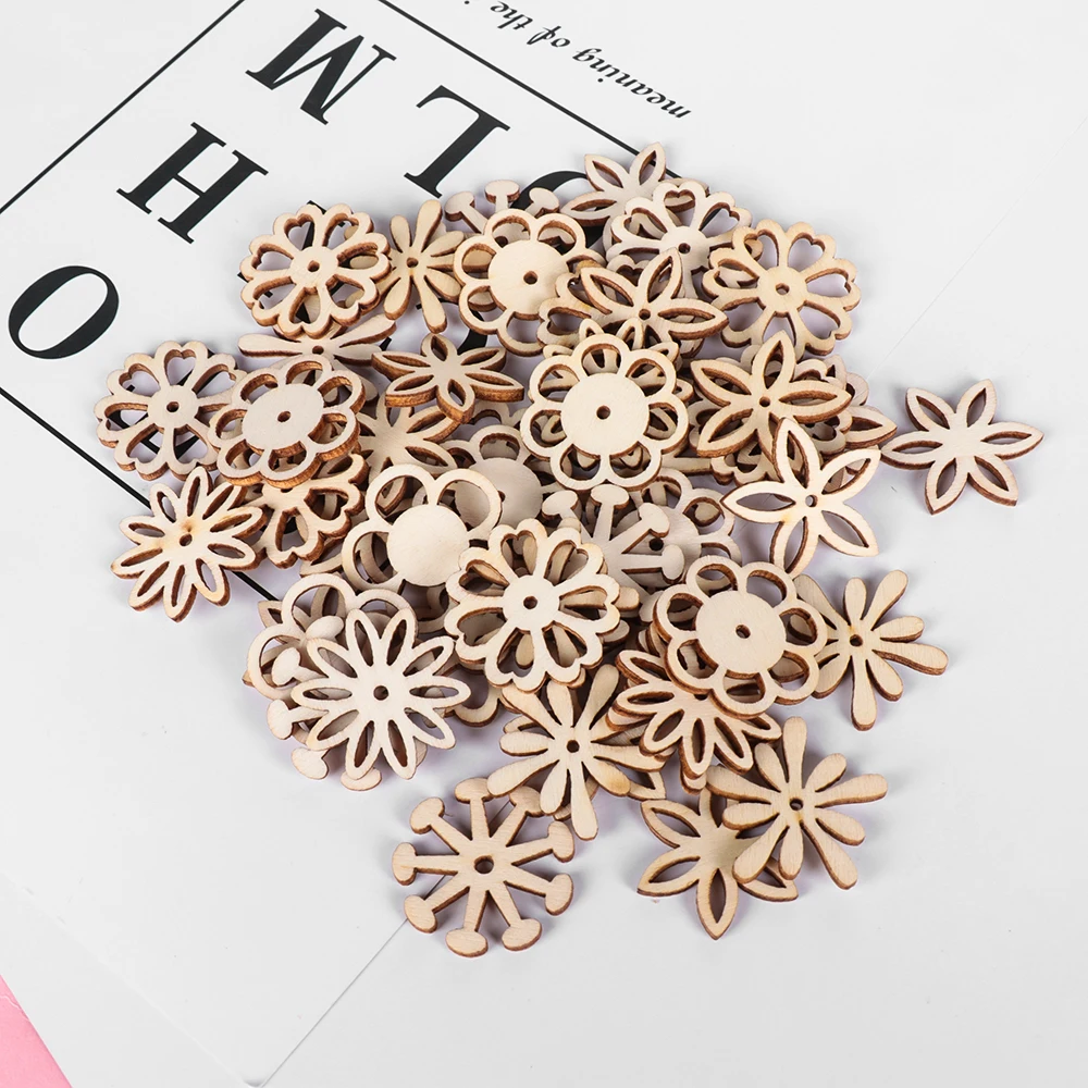 50pcs/set Nature Wooden Scrapbooking Art Collection Mixed Hollow Flower Pattern Craft for Handmade Accessory Sewing Decoration
50pcs/set Nature Wooden Scrapbooking Art Collection Mixed Hollow Flower Pattern Craft for Handmade Accessory Sewing Decoration