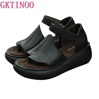 GKTINOO Genuine Leather Women Sandals 2019 Retro Black Summer Shoes 6CM High Heels Sandals Soft Leather Women Shoes Handmade
GKTINOO Genuine Leather Women Sandals 2019 Retro Black Summer Shoes 6CM High Heels Sandals Soft Leather Women Shoes Handmade