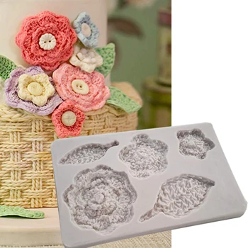 Crochet Flower and Leaf Mould Silicone Mold Fondant Cake Decorating Tool Gumpaste Sugarcraft Chocolate Forms Bakeware
Crochet Flower and Leaf Mould Silicone Mold Fondant Cake Decorating Tool Gumpaste Sugarcraft Chocolate Forms Bakeware