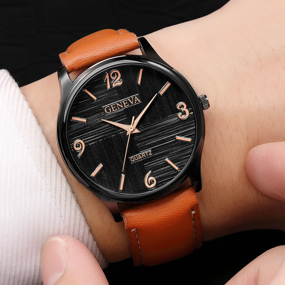 Geneva Men's Watch Luxury Men's Quartz Wrist Watches Leather Watch Strap Analog Ultra-thin Business Relogio Masculino Y5
Geneva Men's Watch Luxury Men's Quartz Wrist Watches Leather Watch Strap Analog Ultra-thin Business Relogio Masculino Y5