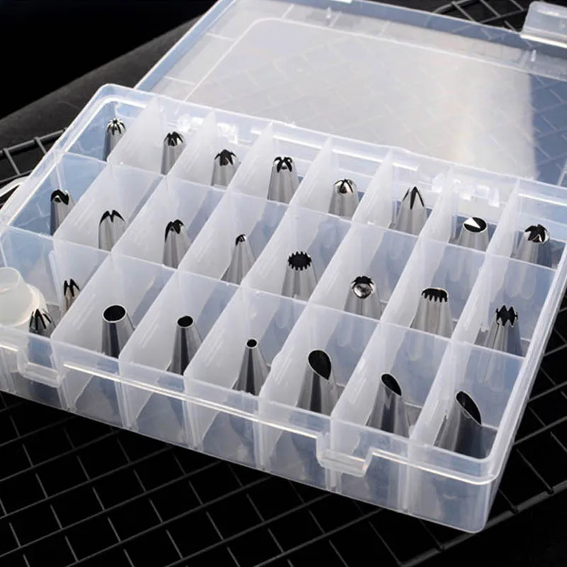 24 Pcs/Set Stainless Steel Bakeware Cake Cookies Cream Puffs Crowded Flower Pastry Tips Suit Kitchen Accessories
24 Pcs/Set Stainless Steel Bakeware Cake Cookies Cream Puffs Crowded Flower Pastry Tips Suit Kitchen Accessories