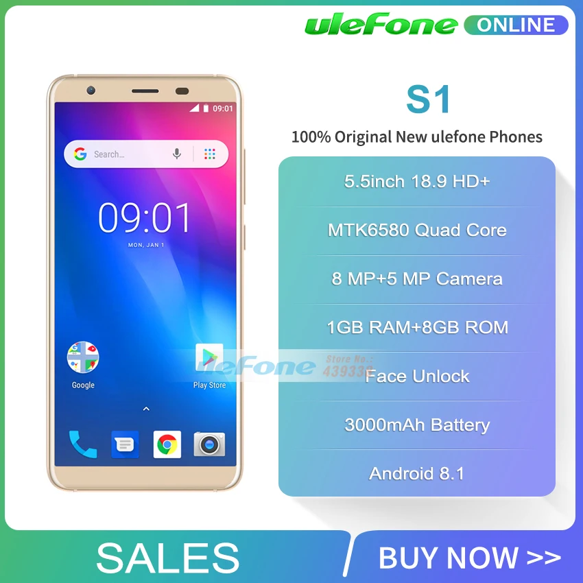 Ulefone S1 Pro мобильный телефон с 5 дюймовым дисплеем четырёхъядерным процессором MTK6739