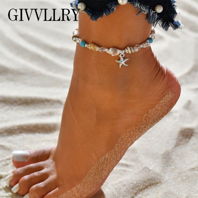 GIVVLLRY Bohemian Beach Shell Beads Anklets Barefoot Sandals Foot Jewelry Creative Conch Starfish Charm Ankle Bracelet for Women
GIVVLLRY Bohemian Beach Shell Beads Anklets Barefoot Sandals Foot Jewelry Creative Conch Starfish Charm Ankle Bracelet for Women