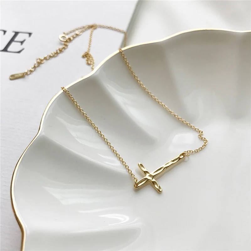 100% Real 925 Sterling Silver Necklaces Cross Charm Pendant Pure Jewelry For Women Simple Gold Dainty Bar Necklace wholesale
100% Real 925 Sterling Silver Necklaces Cross Charm Pendant Pure Jewelry For Women Simple Gold Dainty Bar Necklace wholesale