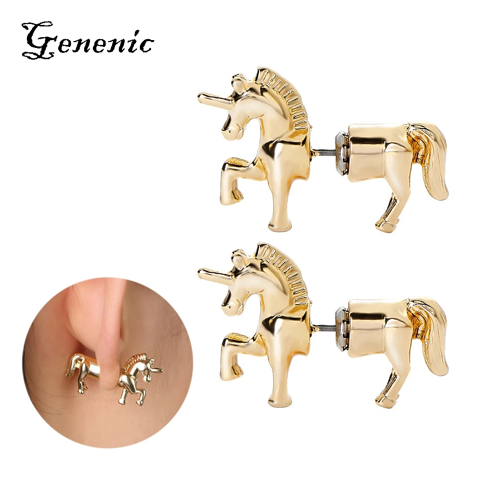 1Pair Charm Cartoons Gold Unicorn Stud Earring Animal Horse Studs Earrings Women Jewelry Accessories Party Earrings
1Pair Charm Cartoons Gold Unicorn Stud Earring Animal Horse Studs Earrings Women Jewelry Accessories Party Earrings
