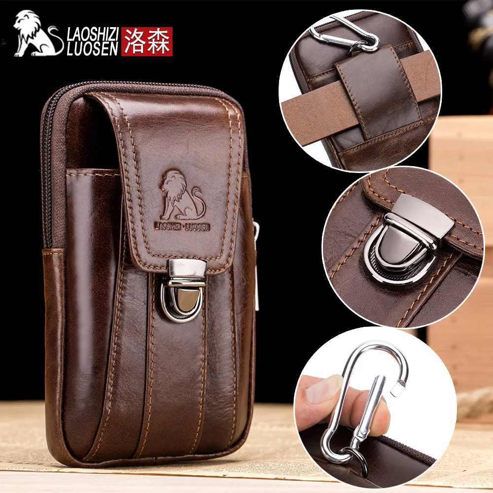 Man's Waist Bag Genuine Leather Oil Wax Fashion Belt Pack Sling Bag Small Pocket Cigarette Phone Mochila Business Handbags Gift
Man's Waist Bag Genuine Leather Oil Wax Fashion Belt Pack Sling Bag Small Pocket Cigarette Phone Mochila Business Handbags Gift