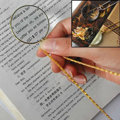 Decorative Monocle Necklace With 5x Magnifier Magnifying Glass Pendant Gold Silver Plated Chain Necklace For Women Jewelry
Decorative Monocle Necklace With 5x Magnifier Magnifying Glass Pendant Gold Silver Plated Chain Necklace For Women Jewelry