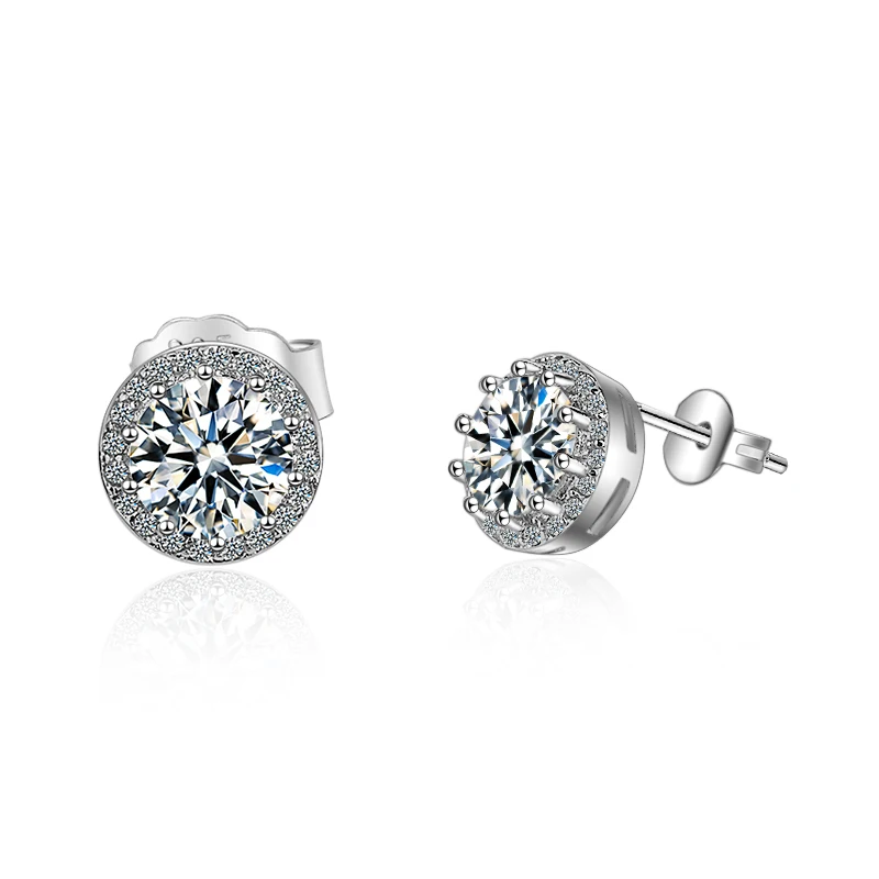 Brand Pure 925 Silver Round Full Rhinestone Pave Stud Earrings Personalized Hypoallergenic Ear Nail For Fashion Girls Jewelry
Brand Pure 925 Silver Round Full Rhinestone Pave Stud Earrings Personalized Hypoallergenic Ear Nail For Fashion Girls Jewelry