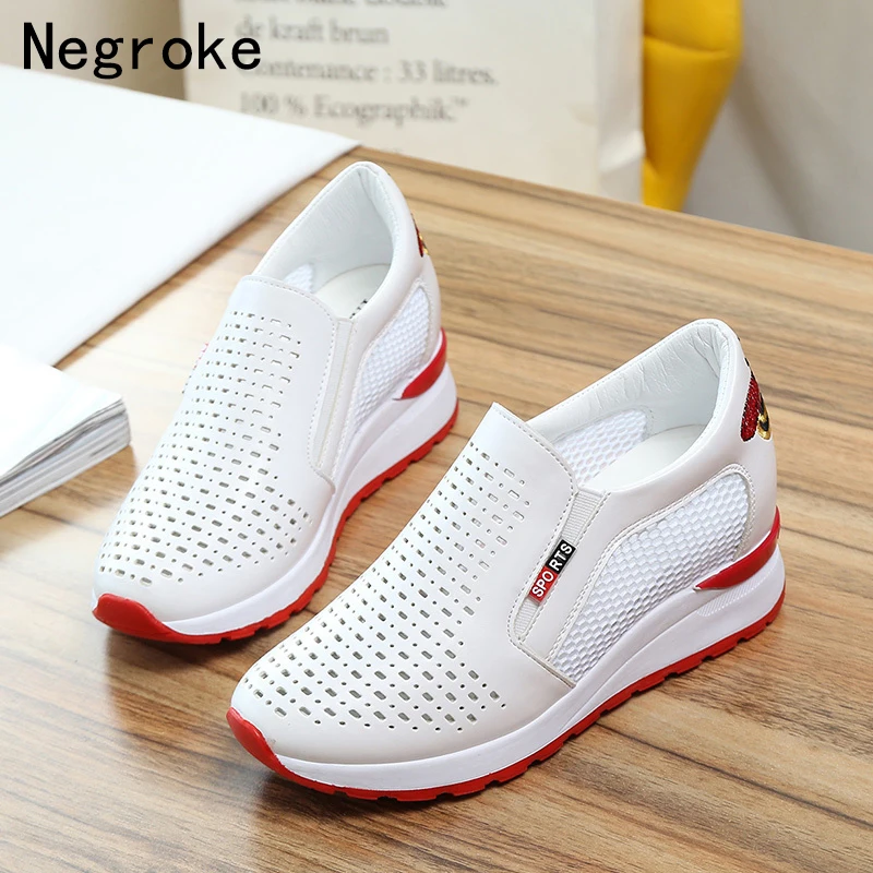 2019 Spring Summer Increasing Height Casual Shoes Hollow Air Mesh Slip On Platform Wedge Heel Sneakers Sapato Feminino
2019 Spring Summer Increasing Height Casual Shoes Hollow Air Mesh Slip On Platform Wedge Heel Sneakers Sapato Feminino