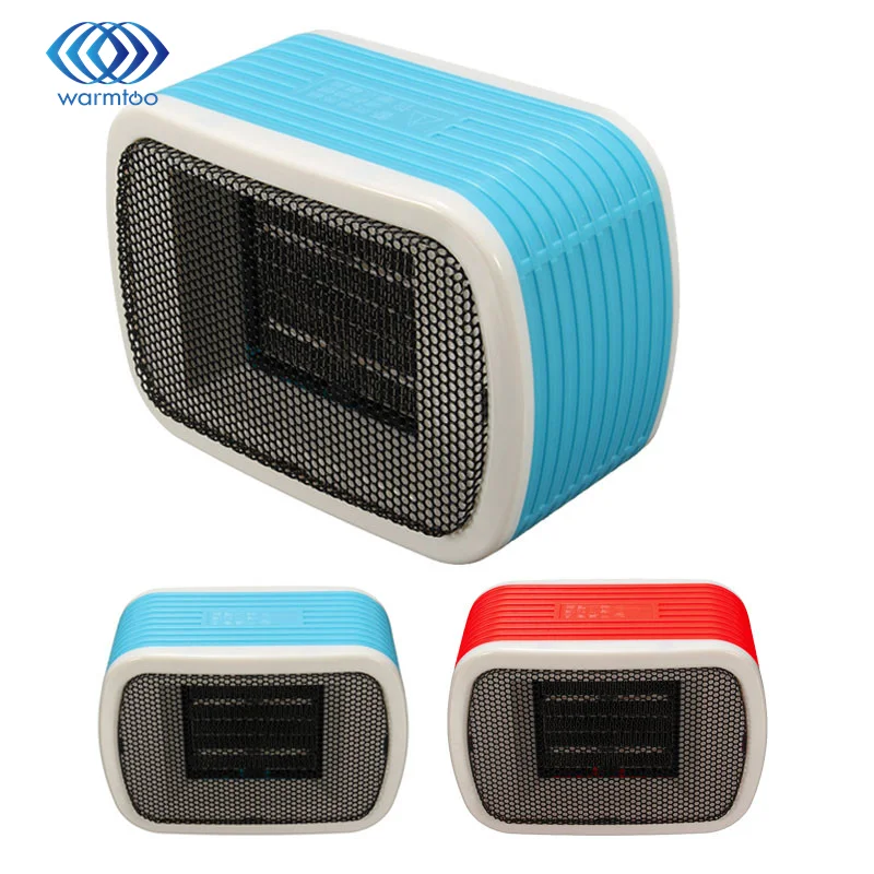 Image 220V 500W Mini PTC Ceramic Space Electric Heaters Desktop Fan Heater For Warm Winter 2 Color Blue, Red