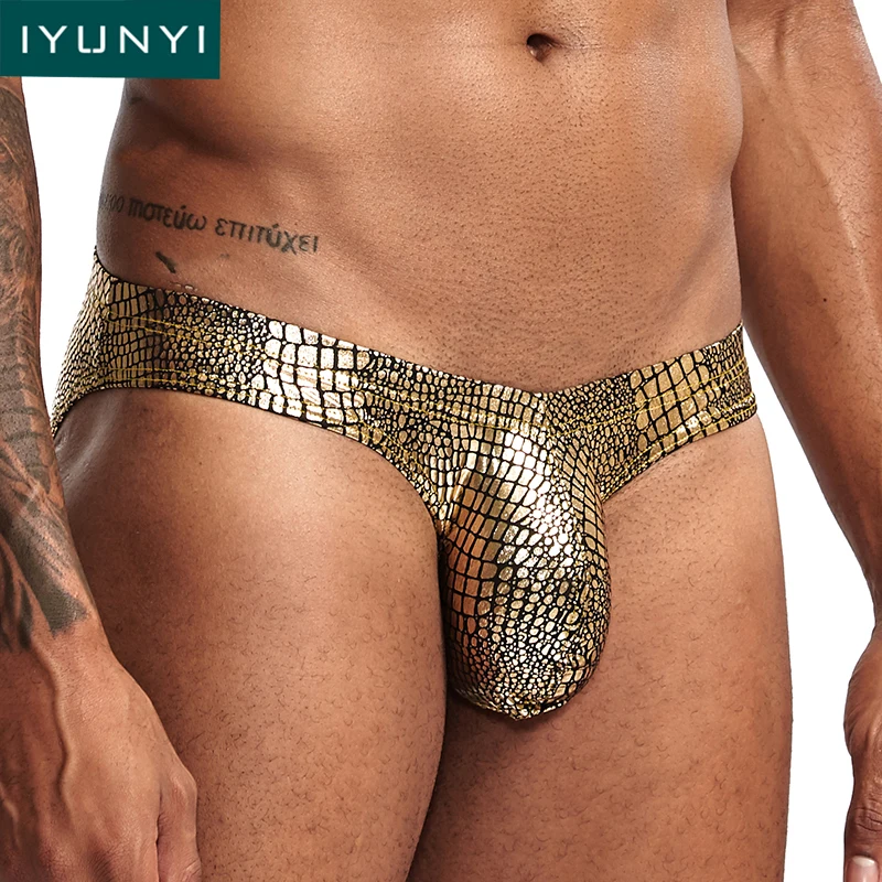 IYUNYI Men Underwear Briefs Sexy Bright Snake Skin Low Waist Mens Underpants U Convex Pouch Underwear Sexy Bikini Male Panties
IYUNYI Men Underwear Briefs Sexy Bright Snake Skin Low Waist Mens Underpants U Convex Pouch Underwear Sexy Bikini Male Panties