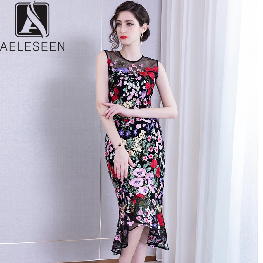 AELESEEN Vintage Style 2019 Summer Runway Design Women Dresses Luxury Colorful Floral Embroidery Classical Trumpet Midi Dress
AELESEEN Vintage Style 2019 Summer Runway Design Women Dresses Luxury Colorful Floral Embroidery Classical Trumpet Midi Dress