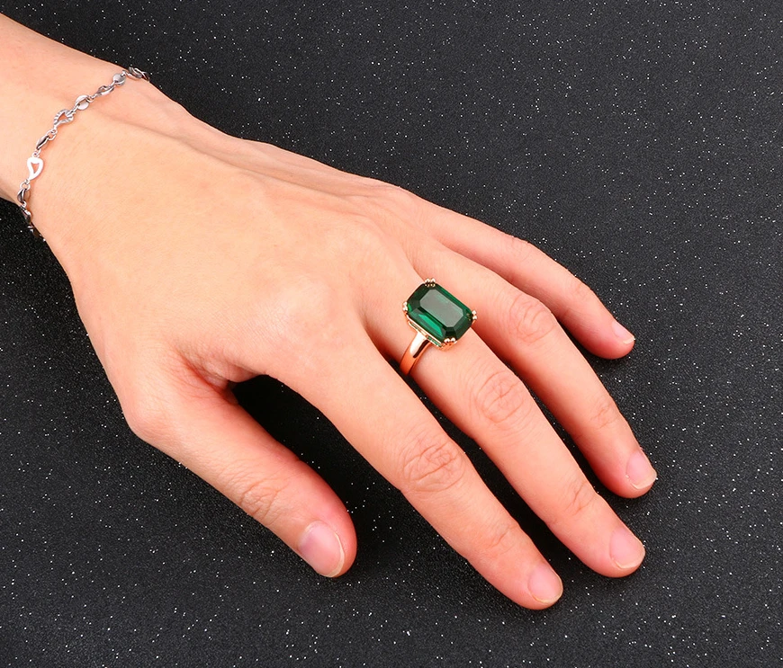 胧月绿方晶戒指 5