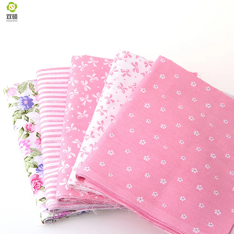 Комплект хлопковой ткани Shuanshuo розового цвета Лоскутная швейная ткань сделай сам