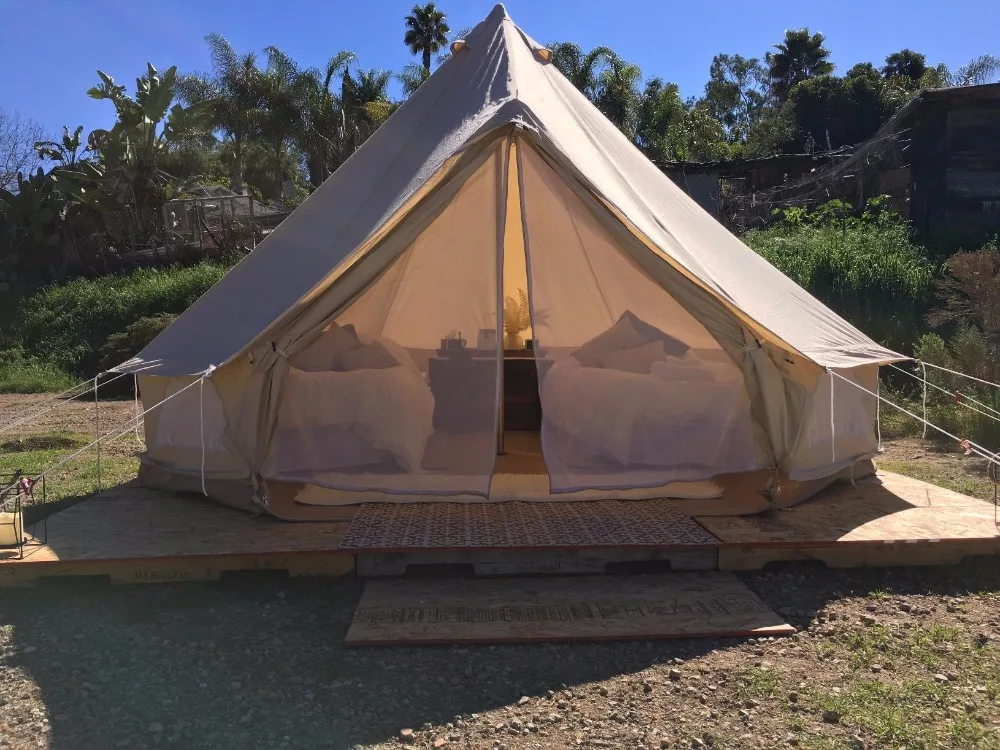 Wholesale Pastoral Life 6m Cotton Canvas Bell Tent Waterproof Tipi