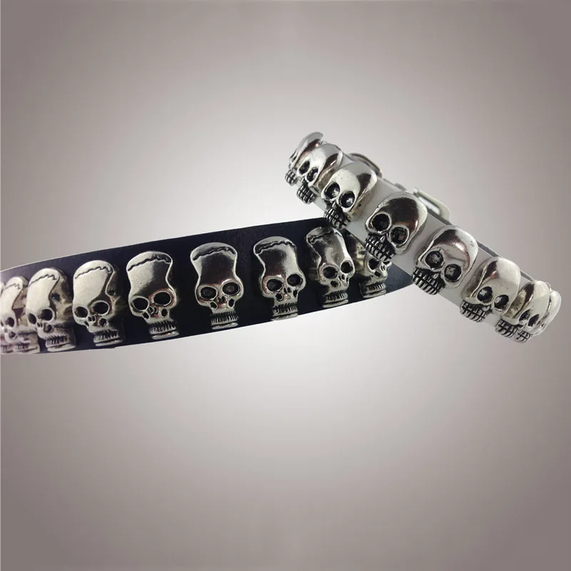 Silvel Skull Studded Accessories Adjustable Soft Genuine Leather Dog Collars For Small Medium Large Dogs collier chien cuir
Silvel Skull Studded Accessories Adjustable Soft Genuine Leather Dog Collars For Small Medium Large Dogs collier chien cuir