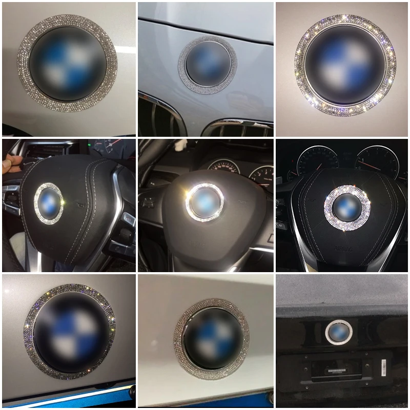 Luxury Car Steering Wheel Cover Logo Ring Rhinestone Diamond Crystal Ring Frame Sticker Car Styling for BMW
Luxury Car Steering Wheel Cover Logo Ring Rhinestone Diamond Crystal Ring Frame Sticker Car Styling for BMW