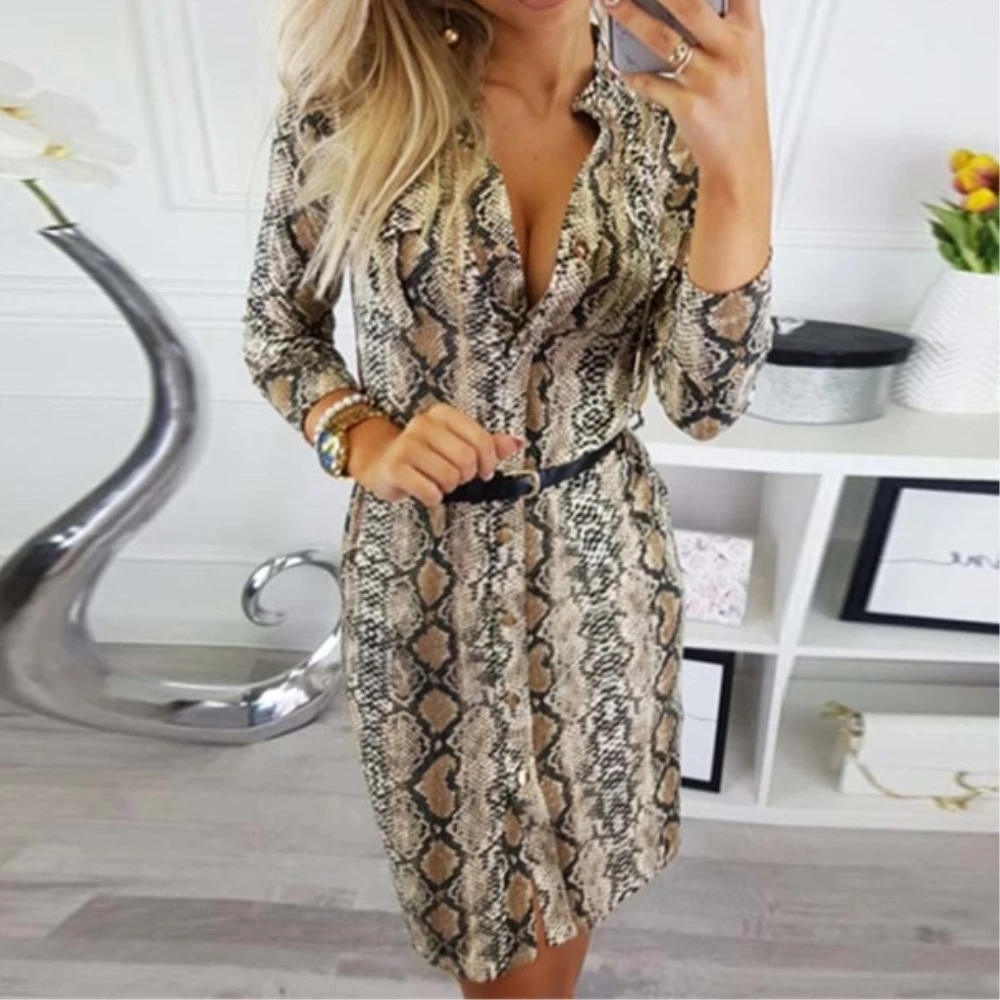 Newest Vintage Snake Skin Printed Sexy Dress Women Casual Long Sleeve Stand Collar Vintage Dresses Elegant Night Party Vesitdos
Newest Vintage Snake Skin Printed Sexy Dress Women Casual Long Sleeve Stand Collar Vintage Dresses Elegant Night Party Vesitdos