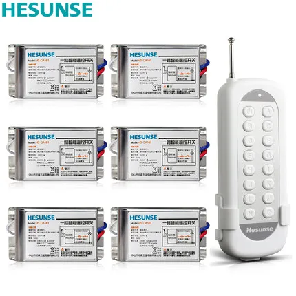HS-QA161 2216W 1N6 85V-265V 6 Channels Wireless RF Remote Control Switch Learning Code Switch Through Walls
HS-QA161 2216W 1N6 85V-265V 6 Channels Wireless RF Remote Control Switch Learning Code Switch Through Walls