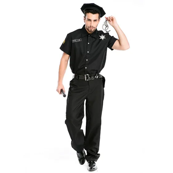 Male Police Costumes Black Halloween Costume for men Deguisement Halloween Policeman Fancy Cosplay Clothing
Male Police Costumes Black Halloween Costume for men Deguisement Halloween Policeman Fancy Cosplay Clothing