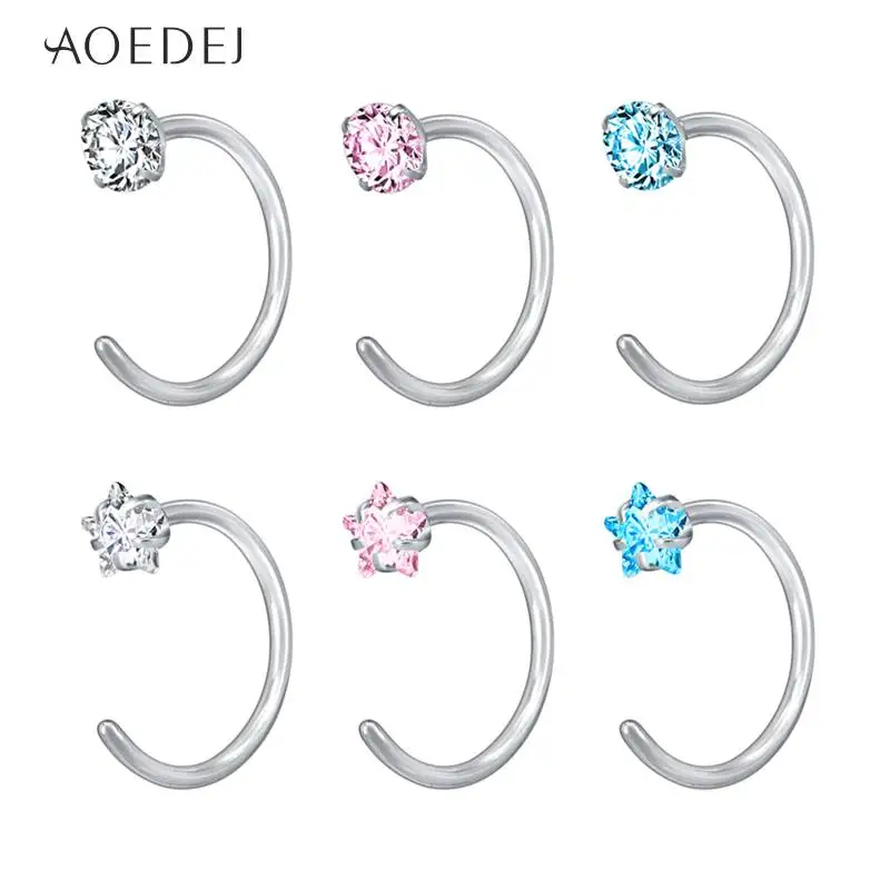 AOEDEJ 3 Pcs 1 Lot 20g C Shape Stainless Steel Nose Stud Round Star Nariz Piercing Crystal Nose Piercing Body Jewelry Nose Rings
AOEDEJ 3 Pcs 1 Lot 20g C Shape Stainless Steel Nose Stud Round Star Nariz Piercing Crystal Nose Piercing Body Jewelry Nose Rings