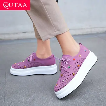 QUTAA 2019 Women Shoes Wedges Heel Lace-Up Round Toe Cow Suede Rhinestone Casual Thick Bottom Ladies Single Shoes Size 34-39
QUTAA 2019 Women Shoes Wedges Heel Lace-Up Round Toe Cow Suede Rhinestone Casual Thick Bottom Ladies Single Shoes Size 34-39