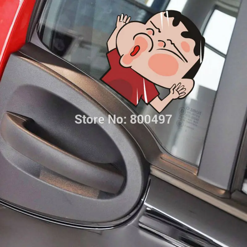 Newest Car Styling Crayon Shin-chan Hitting the Glass Car Stickers Car Decals for Toyota Chevrolet Volkswagen Tesla BMW Lada
Newest Car Styling Crayon Shin-chan Hitting the Glass Car Stickers Car Decals for Toyota Chevrolet Volkswagen Tesla BMW Lada