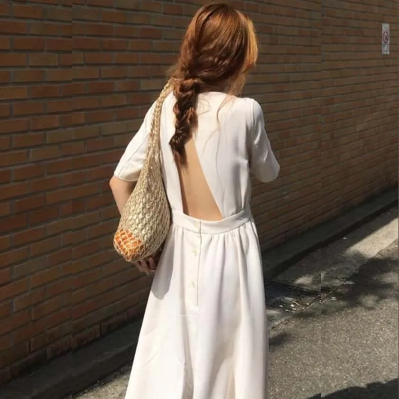 Women Summer White Cotton Linen Backless Long Dress A-line Vintage Sexy Vestidos Robe Femme Sukienki Casual Jurken (SS2859)
Women Summer White Cotton Linen Backless Long Dress A-line Vintage Sexy Vestidos Robe Femme Sukienki Casual Jurken (SS2859)