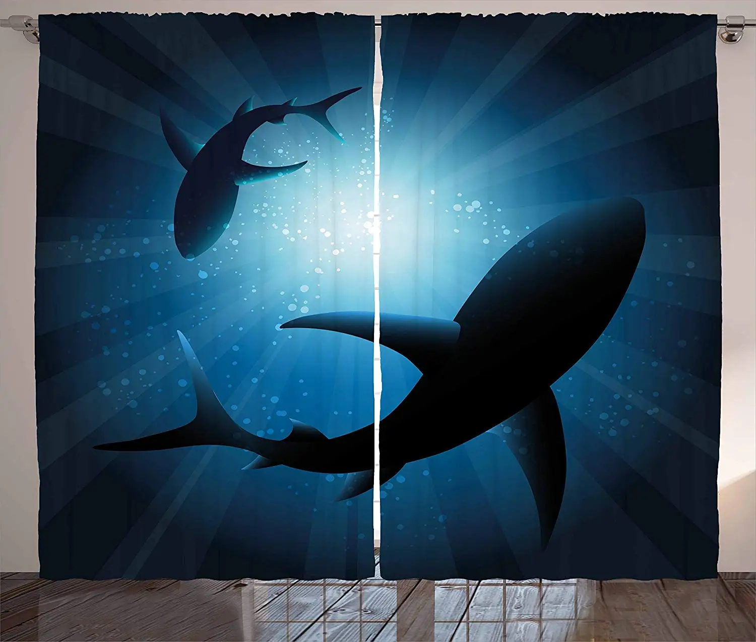 Shark Curtains Silhouette of The Fishes Swimming at Twilight Night Moon Mystic Magical Sea Scenery Living Room Window Drapes
Shark Curtains Silhouette of The Fishes Swimming at Twilight Night Moon Mystic Magical Sea Scenery Living Room Window Drapes