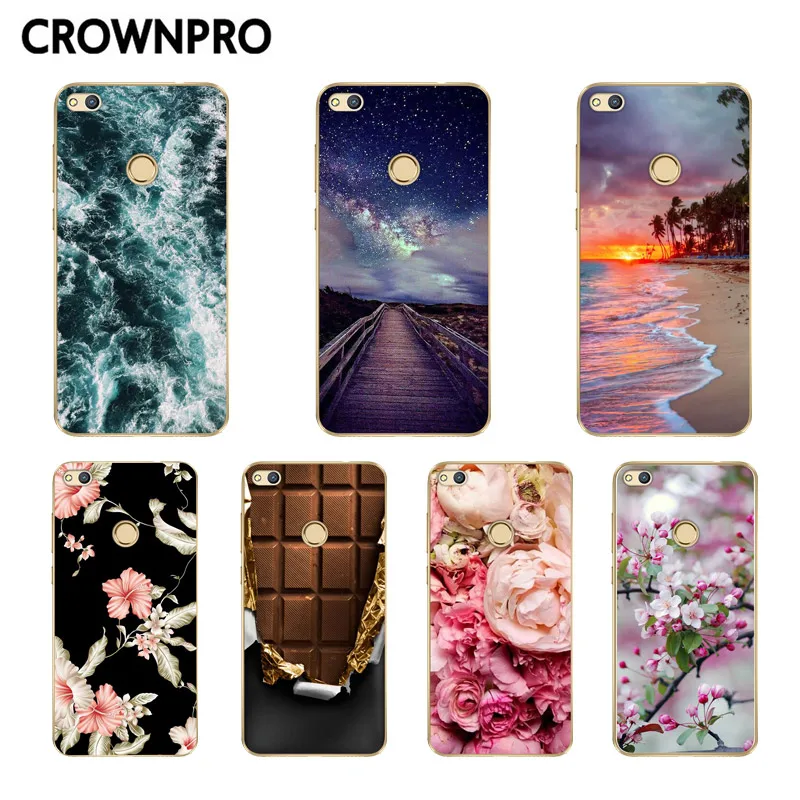 CROWNPRO силиконовый чехол для Huawei Honor 8 Lite 5 2 дюйма P8 2017 мягкий телефона из ТПУ P9