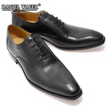 Luxury Men Genuine Leather Dress Shoes High Quality Italian Design Black Hand-made Work Shoe Pointed Toe Wedding Shoes Male
Luxury Men Genuine Leather Dress Shoes High Quality Italian Design Black Hand-made Work Shoe Pointed Toe Wedding Shoes Male