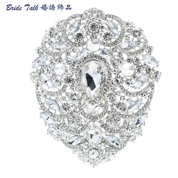 Luxury Wedding Pin Brooches 4.9" Large Flower Brooch Pin Bridal Jewelry For Women Drop Rhinestone Crystals 4045
Luxury Wedding Pin Brooches 4.9" Large Flower Brooch Pin Bridal Jewelry For Women Drop Rhinestone Crystals 4045