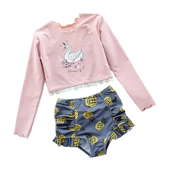 2-6 Year Girl Two Pieces Suit Chlidren Long Sleeve Cartoon Swimsuit Kid High Waist Cute Swan Print Swimwear Baby Bathing Suit
2-6 Year Girl Two Pieces Suit Chlidren Long Sleeve Cartoon Swimsuit Kid High Waist Cute Swan Print Swimwear Baby Bathing Suit
