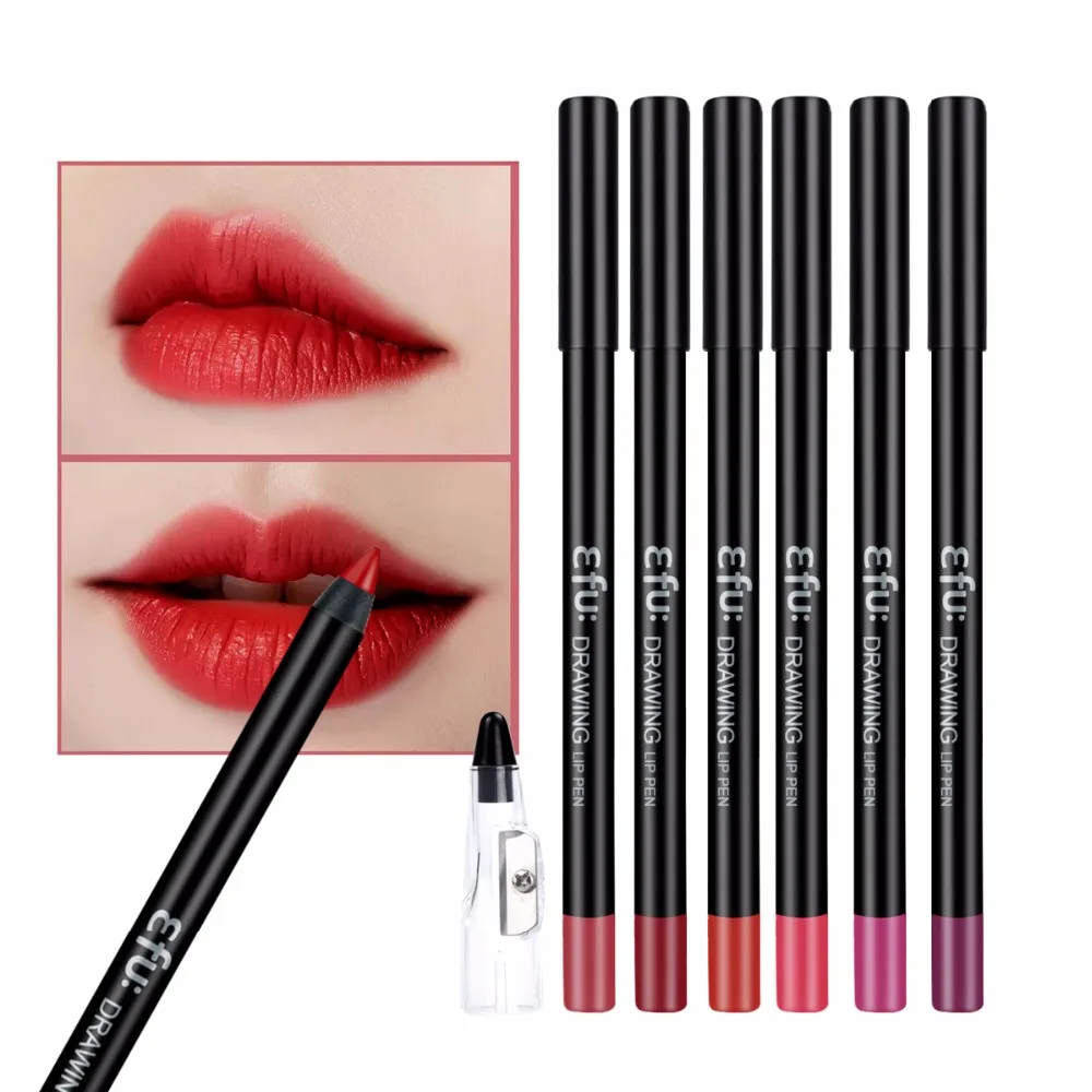 6Pcs/Lot Waterproof Drawing Lip Pen 6 Colors Lip liner Long-lasting Lipstick With Pencil Sharpener 1.8g Makeup Brand EFU #7057x6
6Pcs/Lot Waterproof Drawing Lip Pen 6 Colors Lip liner Long-lasting Lipstick With Pencil Sharpener 1.8g Makeup Brand EFU #7057x6