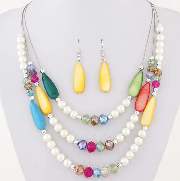 SBY1610 Fashion Choker Shell Necklace Wedding Jewelry Sets Tassel Multilayer Beads Pearl Necklaces With Earrings for Women
SBY1610 Fashion Choker Shell Necklace Wedding Jewelry Sets Tassel Multilayer Beads Pearl Necklaces With Earrings for Women